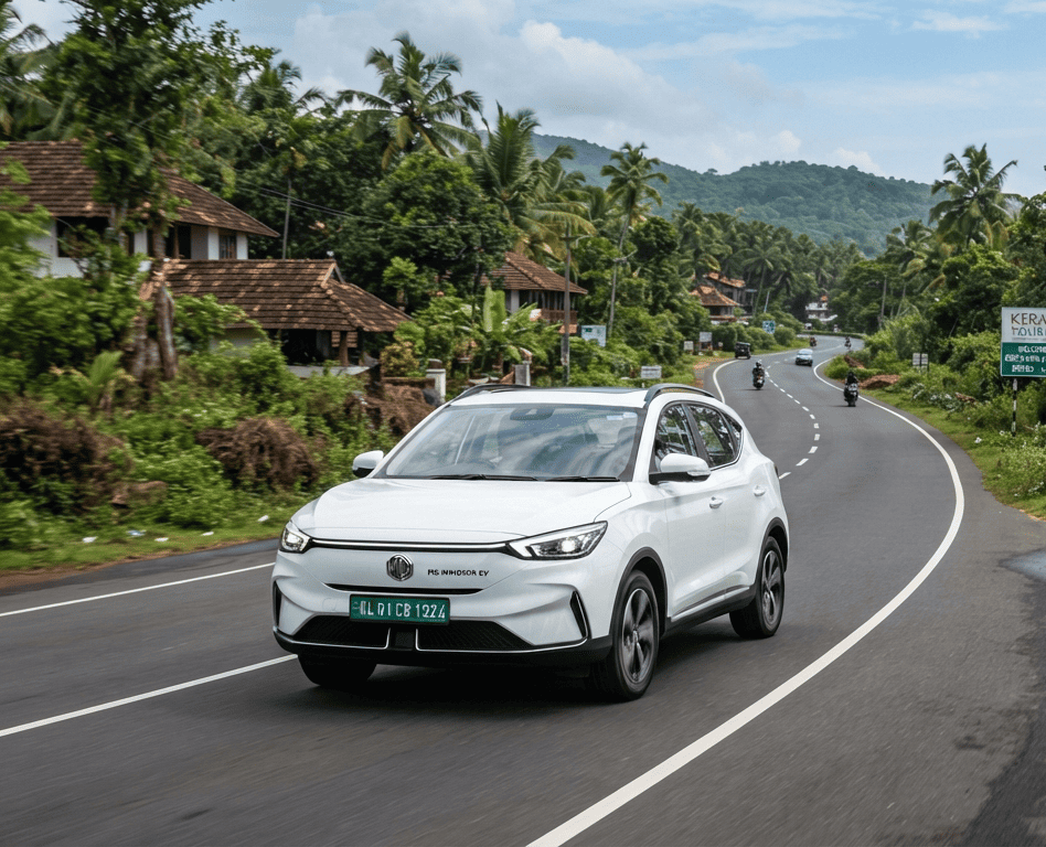 MG Windsor Commute EV on Kerala Road